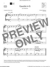 Cover icon of Gavotte in G (Grade Initial, list A2, from the ABRSM Piano Syllabus 2021 and 2022) sheet music for piano solo by Michael Praetorius and Richard Jones, intermediate skill level