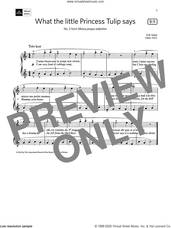 Cover icon of What the Little Princess Tulip Says (Grade Initial, list B9, from ABRSM Piano Syllabus 2021 and 2022) sheet music for piano solo by Erik Satie and Alan Jones, classical score, intermediate skill level