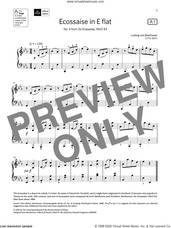Cover icon of Ecossaise in E flat (Grade 3, list A1, from the ABRSM Piano Syllabus 2021 and 2022) sheet music for piano solo by Ludwig van Beethoven, classical score, intermediate skill level