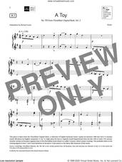 Cover icon of A Toy (Grade 1, list A1, from the ABRSM Piano Syllabus 2021 and 2022) sheet music for piano solo by Anon, classical score, intermediate skill level