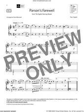 Cover icon of Parson's Farewell (Grade 1, list A3, from the ABRSM Piano Syllabus 2021 and 2022) sheet music for piano solo by Trad. English and David Blackwell, classical score, intermediate skill level