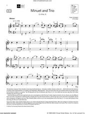 Cover icon of Minuet and Trio (Grade 4, list A3, from the ABRSM Piano Syllabus 2021 and 2022) sheet music for piano solo by Franz Schubert, classical score, intermediate skill level