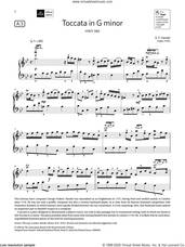 Cover icon of Toccata in G minor (Grade 5, list A3, from the ABRSM Piano Syllabus 2021 and 2022) sheet music for piano solo by George Frideric Handel, classical score, intermediate skill level