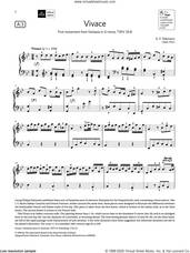 Cover icon of Vivace (Grade 7, list A3, from the ABRSM Piano Syllabus 2021 and 2022) sheet music for piano solo by G. P. Telemann, classical score, intermediate skill level