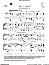 Cover icon of Intermezzo in E (Grade 8, list B1, from the ABRSM Piano Syllabus 2021 and 2022) sheet music for piano solo by Johannes Brahms, classical score, intermediate skill level