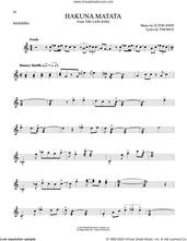 Cover icon of Hakuna Matata (from The Lion King) sheet music for Marimba Solo by Elton John and Tim Rice, intermediate skill level