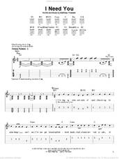 Cover icon of I Need You sheet music for guitar solo (easy tablature) by Relient K and Matthew Thiessen, easy guitar (easy tablature)