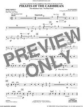 Cover icon of Pirates of the Caribbean (from The Curse of the Black Pearl) sheet music for concert band (percussion 2) by Klaus Badelt and Michael Sweeney, intermediate skill level