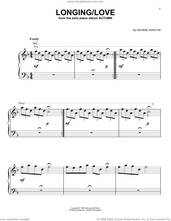 Cover icon of Longing/Love sheet music for piano solo by George Winston, easy skill level