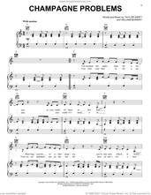 Cover icon of champagne problems sheet music for voice, piano or guitar by Taylor Swift and William Bowery, intermediate skill level