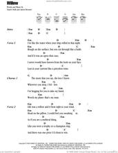 Cover icon of willow sheet music for guitar (chords) by Taylor Swift and Aaron Dessner, intermediate skill level