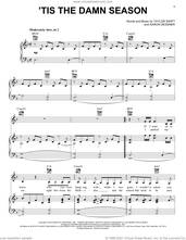 Cover icon of 'tis the damn season sheet music for voice, piano or guitar by Taylor Swift and Aaron Dessner, intermediate skill level