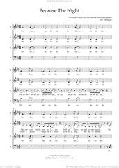 Cover icon of Because The Night (arr. Val Regan) sheet music for choir (SATB: soprano, alto, tenor, bass) by Patti Smith, Val Regan and Bruce Springsteen, intermediate skill level