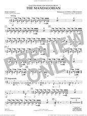 Cover icon of The Mandalorian (from Star Wars: The Mandalorian) (arr Paul Murtha) sheet music for concert band (percussion 1) by Ludwig Göransson and Paul Murtha, intermediate skill level