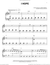 Cover icon of I Hope, (easy) sheet music for piano solo by Gabby Barrett, Jon Nite and Zachary Kale, easy skill level