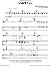 Cover icon of Don't You (Taylor's Version) (From The Vault) sheet music for voice, piano or guitar by Taylor Swift and Tommy Lee James, intermediate skill level