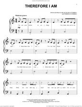 Cover icon of Therefore I Am sheet music for piano solo (big note book) by Billie Eilish, easy piano (big note book)
