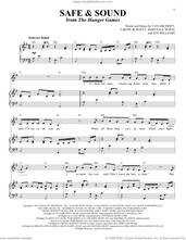 Cover icon of Safe and Sound (feat. The Civil Wars) (from The Hunger Games) sheet music for voice and piano by Taylor Swift, John Paul White, Joy Williams and T-Bone Burnett, intermediate skill level