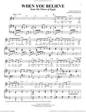 Cover icon of When You Believe [Solo version] (from The Prince Of Egypt) sheet music for voice and piano by Stephen Schwartz and Whitney Houston and Mariah Carey, intermediate skill level