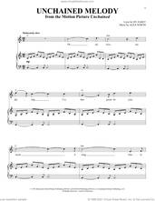 Cover icon of Unchained Melody (from Unchained) sheet music for voice and piano by The Righteous Brothers, Alex North and Hy Zaret, wedding score, intermediate skill level