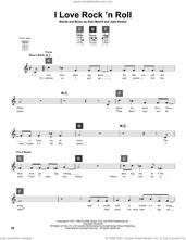 Cover icon of I Love Rock 'N Roll sheet music for ukulele solo (ChordBuddy system) by Joan Jett & The Blackhearts, Alan Merrill and Jake Hooker, intermediate ukulele (ChordBuddy system)