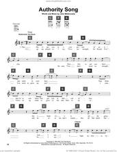 Cover icon of Authority Song sheet music for ukulele solo (ChordBuddy system) by John Mellencamp, intermediate ukulele (ChordBuddy system)
