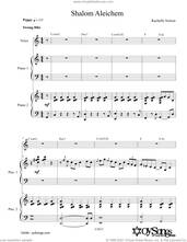 Cover icon of Shalom Aleichem (for 2 Pianos) sheet music for voice and piano by Rachelle Nelson, intermediate skill level
