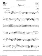 Cover icon of Corrente (from Partita No2 in D minor) (Grade 6 List A1 from the ABRSM Clarinet syllabus from 2022) sheet music for clarinet solo by Johann Sebastian Bach and ABRSM, classical score, intermediate skill level