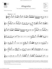 Cover icon of Allegretto (from Sonata in C, Op.54 No.5) (Grade 4 List A1 from the ABRSM Flute syllabus from 2022) sheet music for flute solo by James Hook, classical score, intermediate skill level
