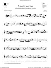 Cover icon of Bourree anglaise (from Partita in A minor)(Grade 6 List A1 from the ABRSM Flute syllabus from 2022) sheet music for flute solo by Johann Sebastian Bach, classical score, intermediate skill level