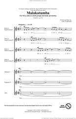 Cover icon of Malakatumba sheet music for choir (SSA: soprano, alto) by Josu Elberdin, intermediate skill level