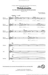 Cover icon of Malakatumba sheet music for choir (SAB: soprano, alto, bass) by Josu Elberdin, intermediate skill level