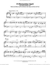 Cover icon of I'll Remember April sheet music for piano solo (transcription) by Bud Powell, Woody Herman & His Orchestra, Don Raye, Gene DePaul and Pat Johnston, intermediate piano (transcription)