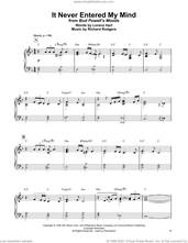 Cover icon of It Never Entered My Mind sheet music for piano solo (transcription) by Bud Powell, Lorenz Hart and Richard Rodgers, intermediate piano (transcription)