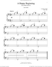 Cover icon of A Happy Beginning sheet music for piano four hands by Cornelius Gurlitt, Bradley Beckman and Carolyn True, classical score, intermediate skill level