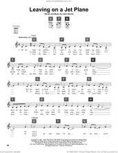 Cover icon of Leaving On A Jet Plane sheet music for ukulele solo (ChordBuddy system) by John Denver, intermediate ukulele (ChordBuddy system)
