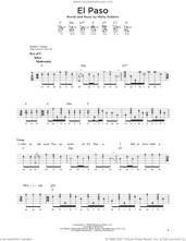 Cover icon of El Paso sheet music for banjo solo by Marty Robbins and Michael J. Miles, intermediate skill level