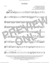 Cover icon of Sucker sheet music for flute solo by Jonas Brothers, Adam Feeney, Homer Steinweiss, Joseph Jonas, Kevin Jonas, Louis Bell, Miles Ale, Mustafa Ahmed, Nick Jonas and Ryan Tedder, intermediate skill level