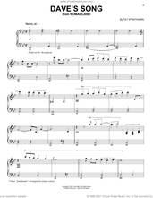 Cover icon of Dave's Song (from Nomadland) sheet music for piano solo by Tay Strathairn, intermediate skill level