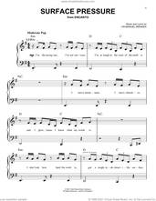 Cover icon of Surface Pressure (from Encanto), (easy) sheet music for piano solo by Lin-Manuel Miranda, easy skill level