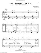 Cover icon of I Will Always Love You sheet music for accordion by Whitney Houston and Dolly Parton, wedding score, intermediate skill level