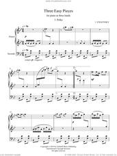 Cover icon of Three Easy Pieces for piano in three hands 3. Polka sheet music for piano four hands by Igor Stravinsky and Ruslan Gulidov, classical score, intermediate skill level