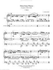 Cover icon of Three Easy Pieces for piano in three hands 1. March sheet music for piano four hands by Igor Stravinsky and Ruslan Gulidov, classical score, intermediate skill level
