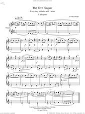 Cover icon of Five Fingers: 3. Allegretto sheet music for piano solo by Igor Stravinsky and Ruslan Gulidov, classical score, intermediate skill level