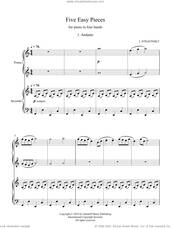 Cover icon of Five Easy Pieces for piano in four hands, No. 1: Andante sheet music for piano four hands by Igor Stravinsky and Ruslan Gulidov, classical score, intermediate skill level