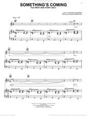 Cover icon of Something's Coming (from West Side Story 2021) sheet music for voice, piano or guitar by Stephen Sondheim & Leonard Bernstein, Leonard Bernstein and Stephen Sondheim, intermediate skill level