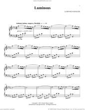 Cover icon of Luminous sheet music for piano solo by Ludovico Einaudi, classical score, intermediate skill level
