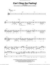 Cover icon of Can't Stop The Feeling! (from Trolls) sheet music for bass (tablature) (bass guitar) by Justin Timberlake, Johan Schuster, Max Martin and Shellback, intermediate skill level