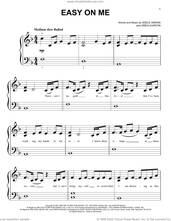 Cover icon of Easy On Me sheet music for piano solo (big note book) by Adele, Adele Adkins and Greg Kurstin, easy piano (big note book)