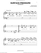 Cover icon of Surface Pressure (from Encanto) sheet music for piano solo by Lin-Manuel Miranda and Jessica Darrow, beginner skill level